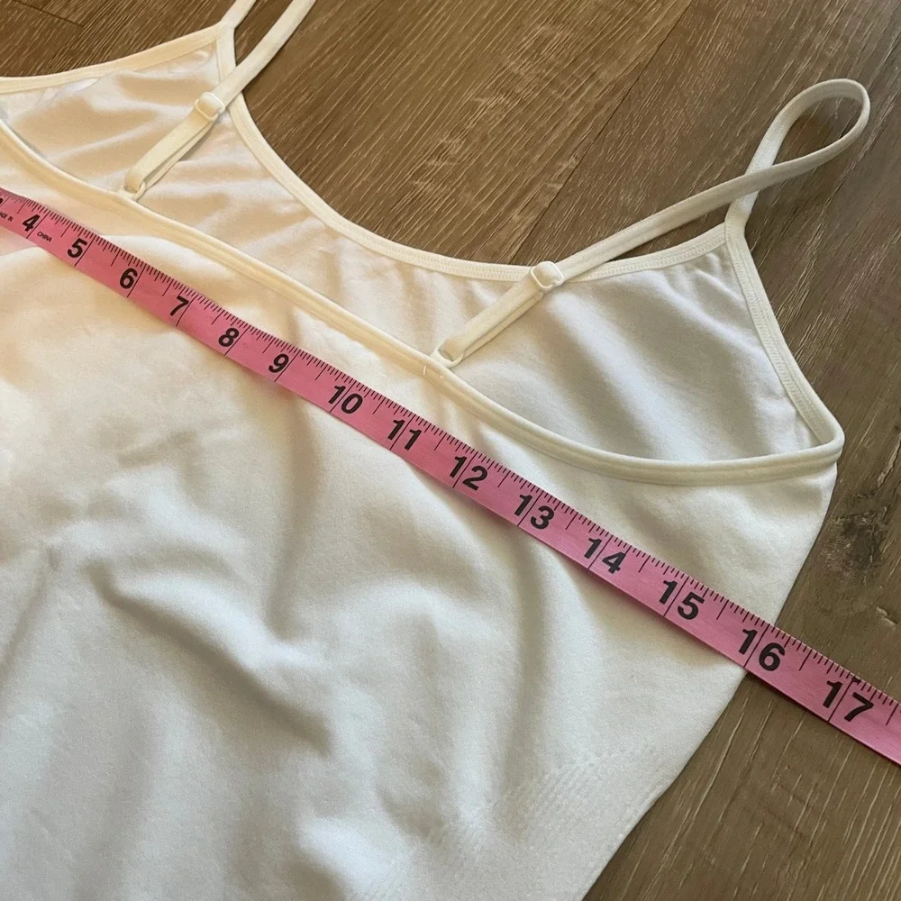 Connection 18 Seamless Women's Size L White Cami Bodysuit Lace Trim Capri Length